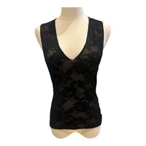 Theory Black Lace Sleeveless Top - Size S